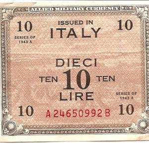 Money Italy American lira