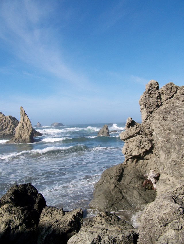 Climbing on the sea stacks