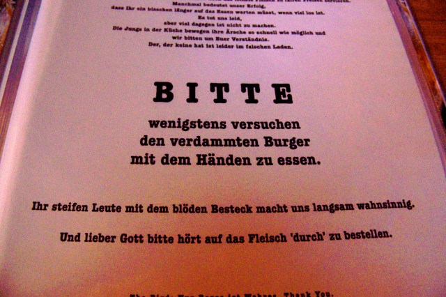 German menu