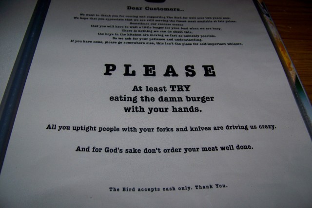 English menu