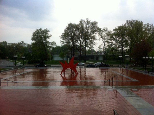 Looking across Monroe to the Glass Pavilion