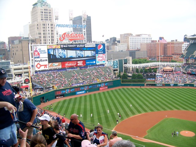 View inside from the upper deck to the Jumbotron