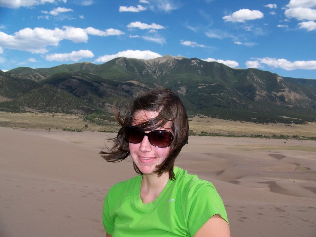 Alison tired at dunes