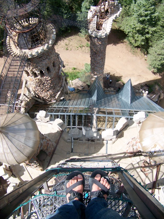 Looking down