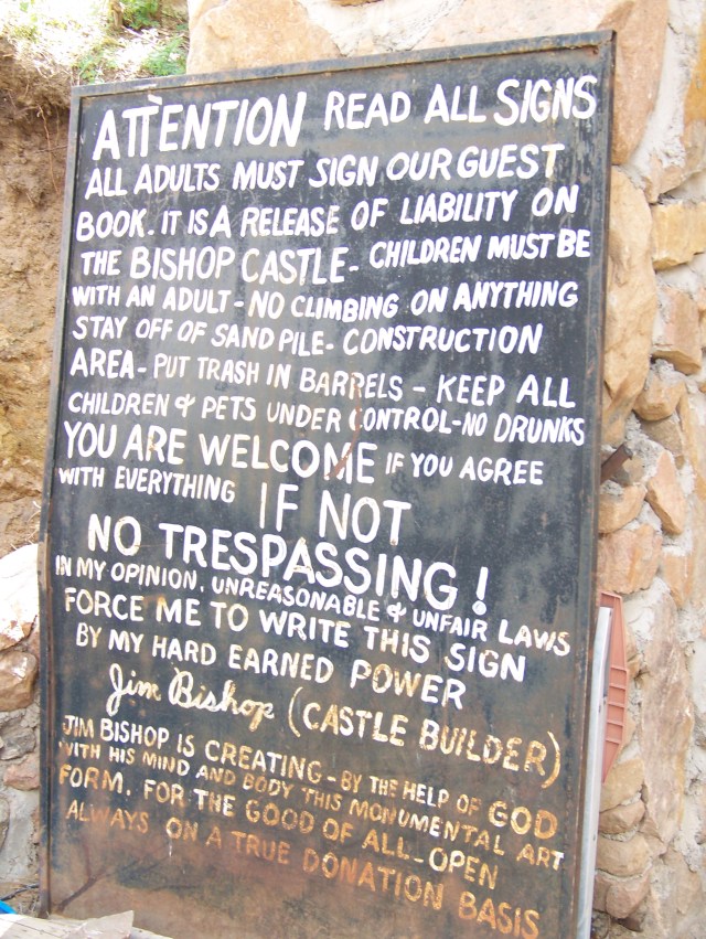 Bishop Castle sign