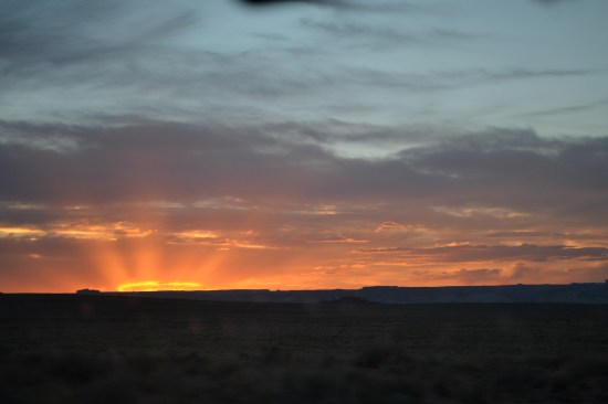 Sunset on the way back to the highway from Robbers Roost