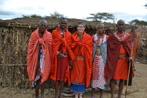 All dressed up with my Maasai family